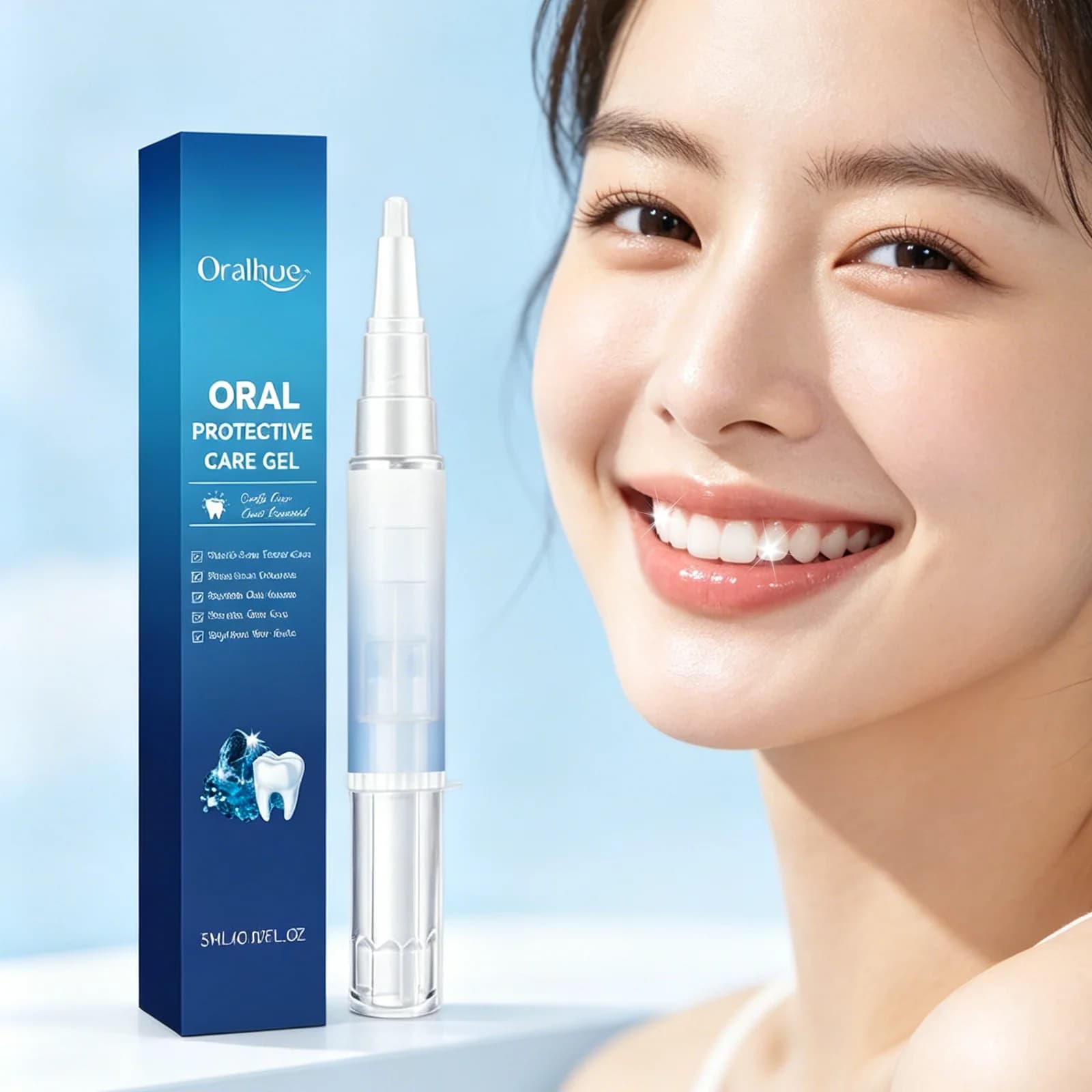 Professional gel for the care of gums Invisible cleaning of teeth Fresh breath Oral health Targeted care of gums and sensitive teeth Easily absorbable
