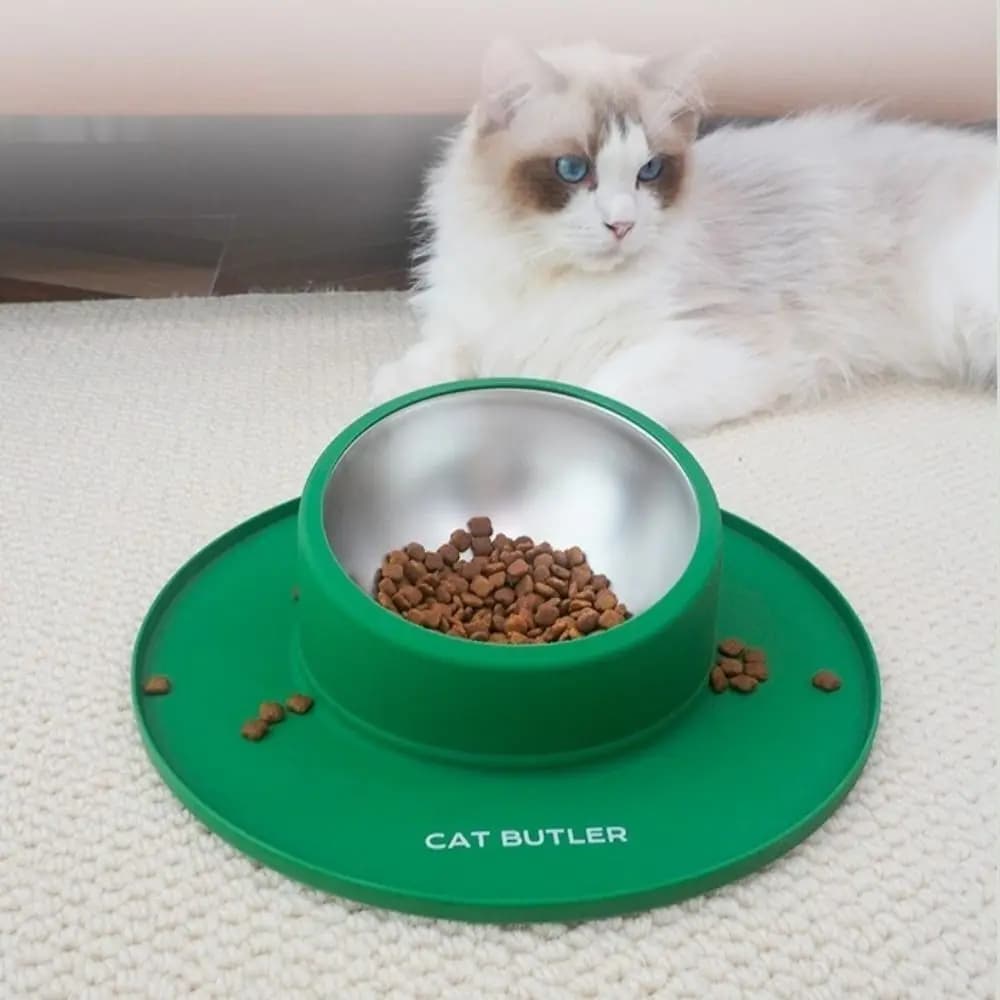 Ciotola Portatile Antiscivolo per Animali Domestici in Acciaio Inox, Ciotole Antirovesciamento per Acqua per Cani e Gatti, Stoviglie Fisse in Silicone per Animali Domestici