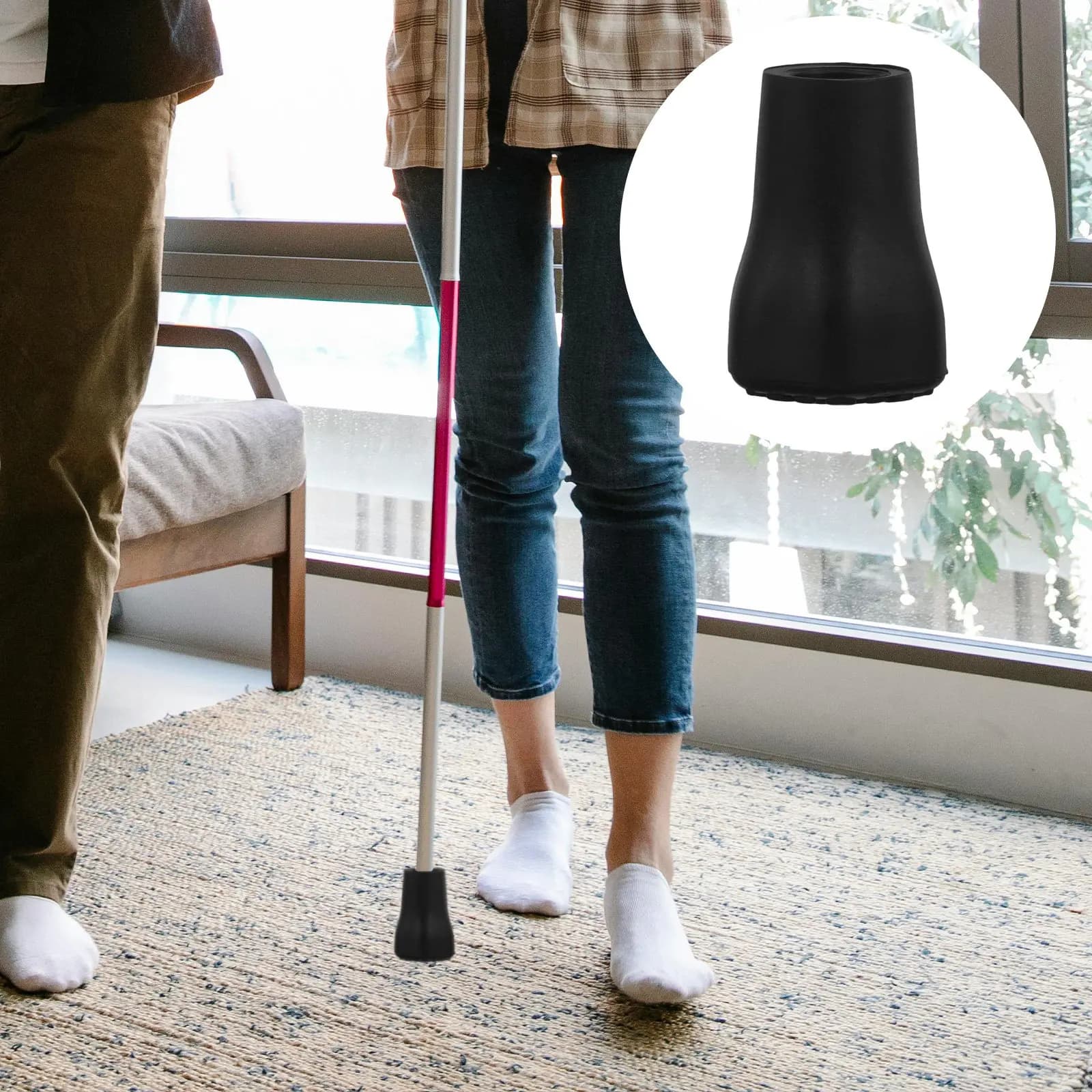 4 Piece Spare Parts for Trekking Sticks, Hiking Sticks, Multipurpose Protective Tips for Stroller Sticks for External Use