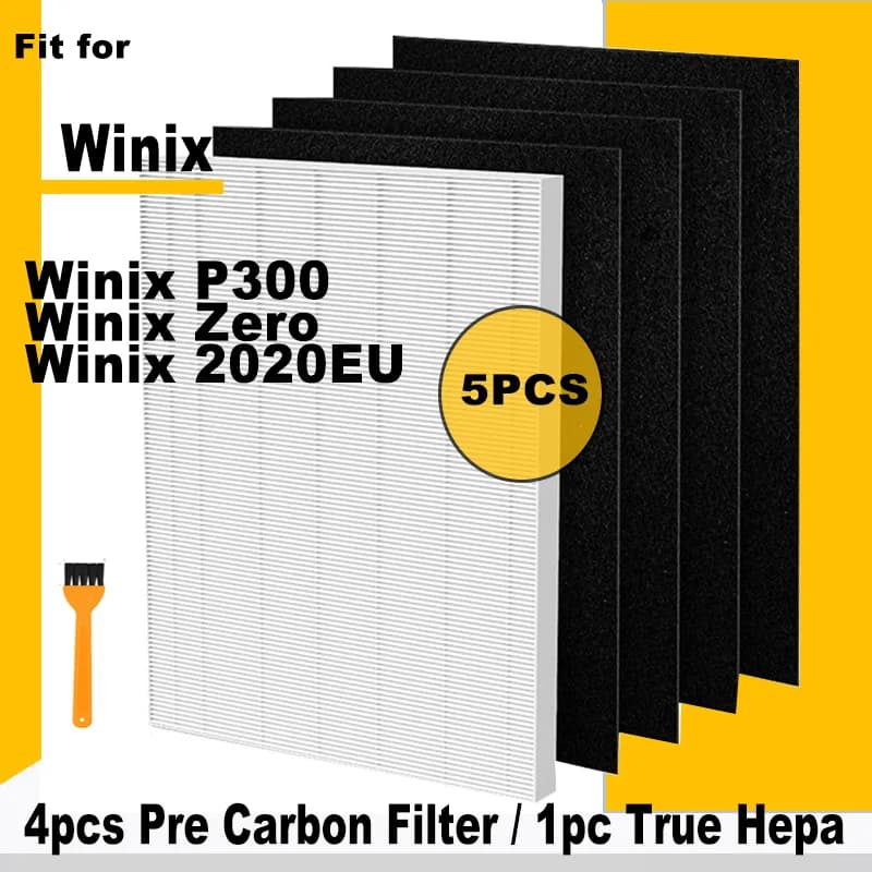 1 vero filtro HEPA + 4 prefiltri a carbone per purificatore d'aria Winix P300,Winix Zero,Winix 2020EU