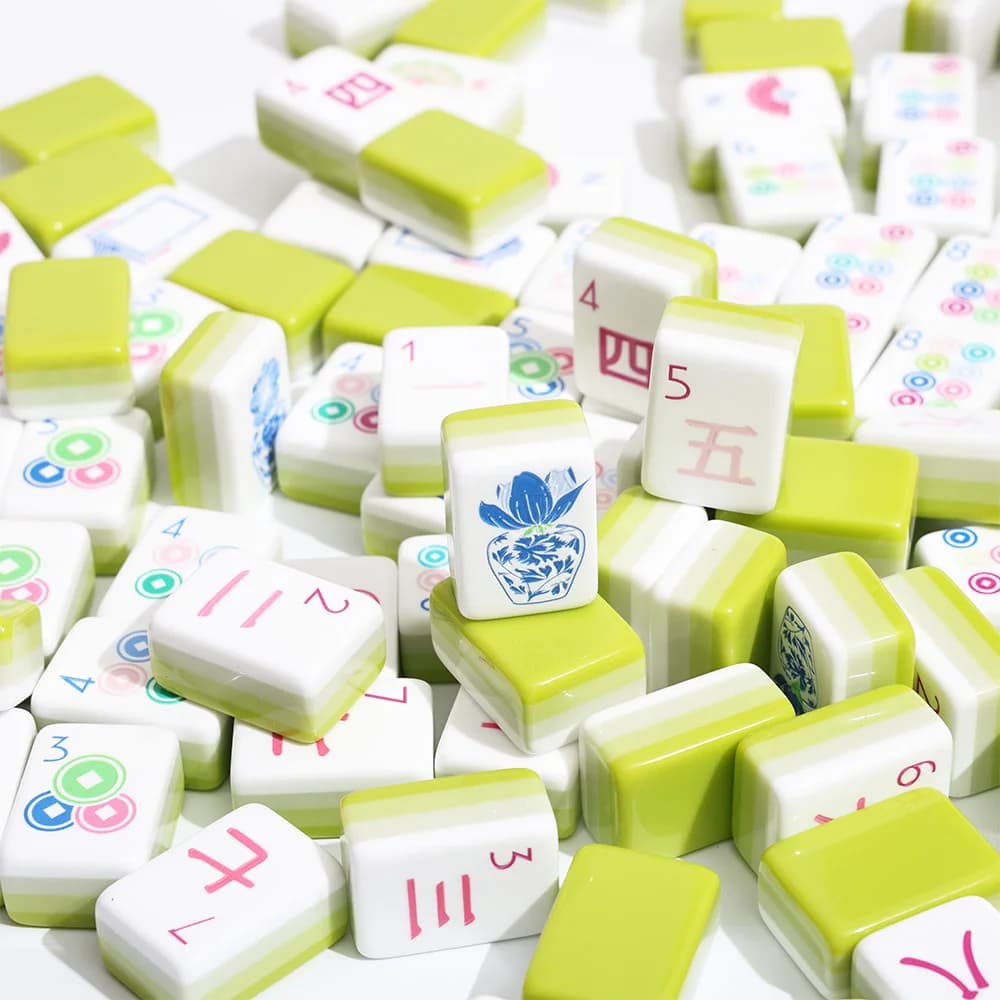 Tessere Mahjong HYS lucidate a mano, intrattenimento per il tempo libero, Mahjong in acrilico con abbinamento colori