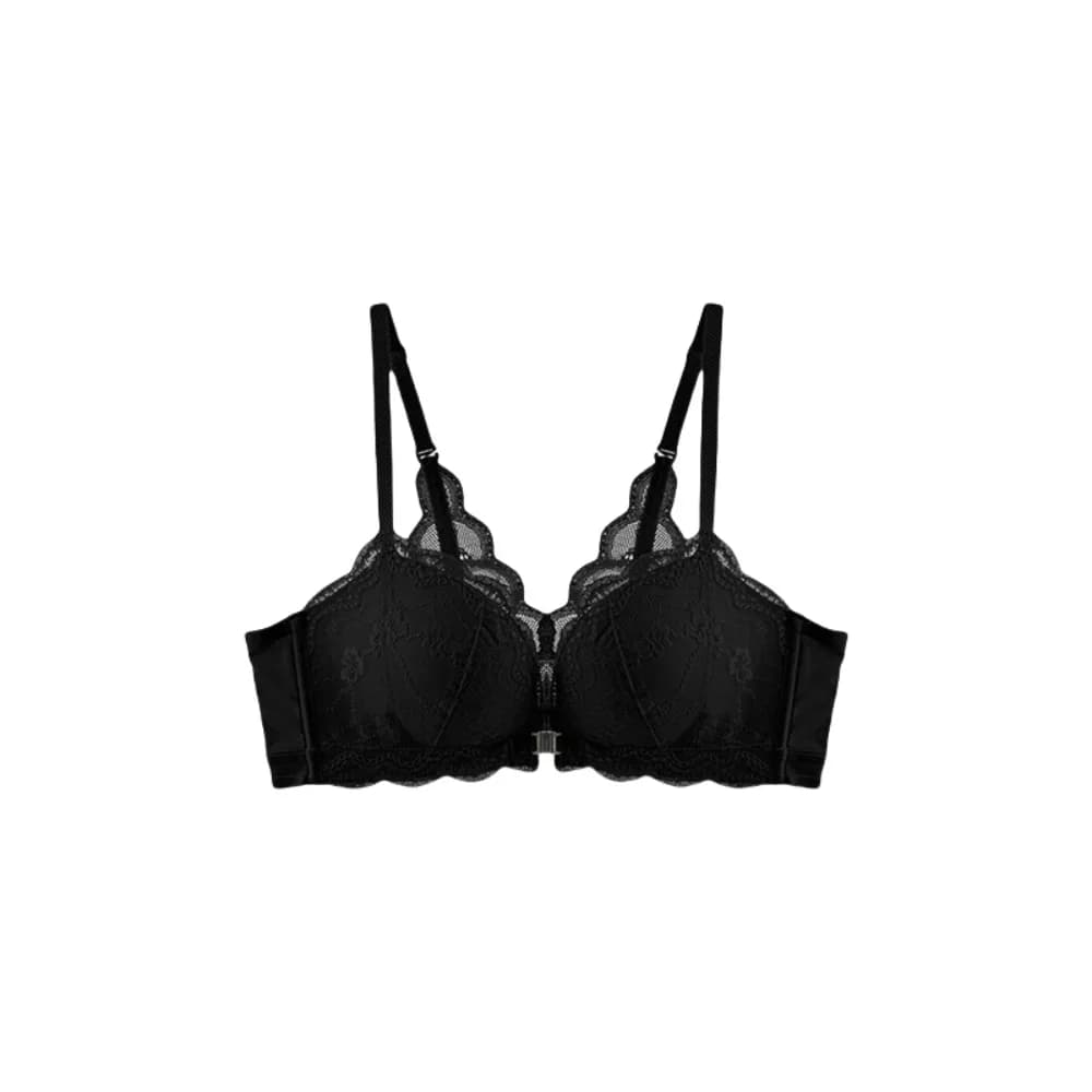Lace Lingerie Wireless Deep V Bra Front Buckle Close-fitting Push Up Underwear Traceless Adjustable Brassiere for Women