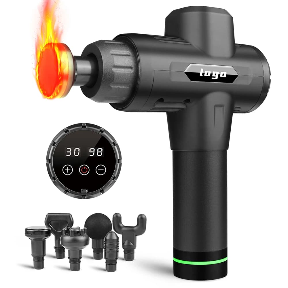 Deep Tissue Massage Gun, Heated Function, Muscle Relaxation, 6 Speeds, Vibration Body Massager, Sport Recovery Machine