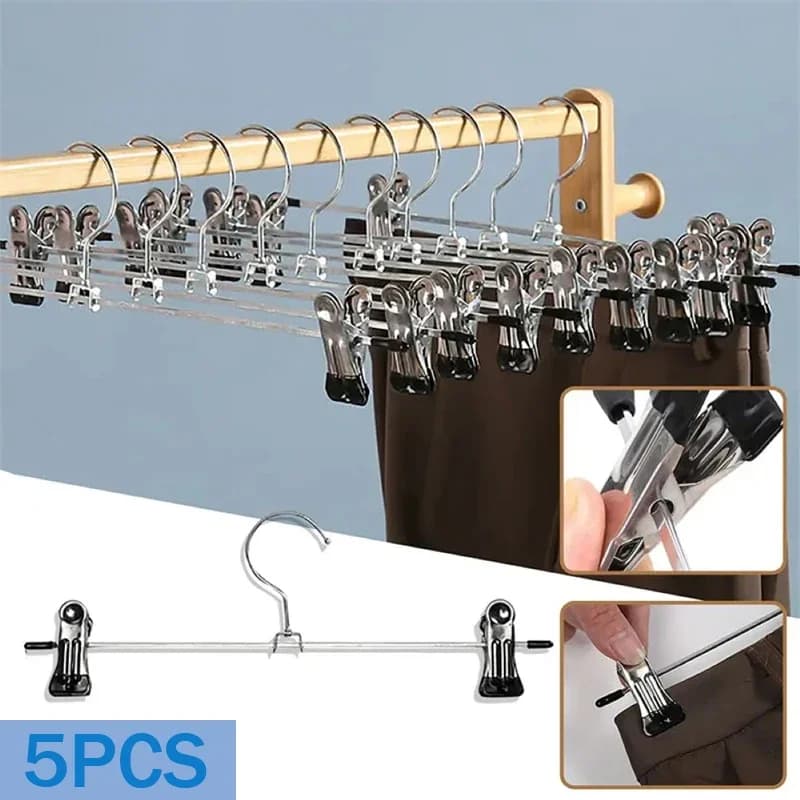 5 pcs metal pants multipurpose windproof trousers holder for drying clothes wardrobe clips non-slip clothes