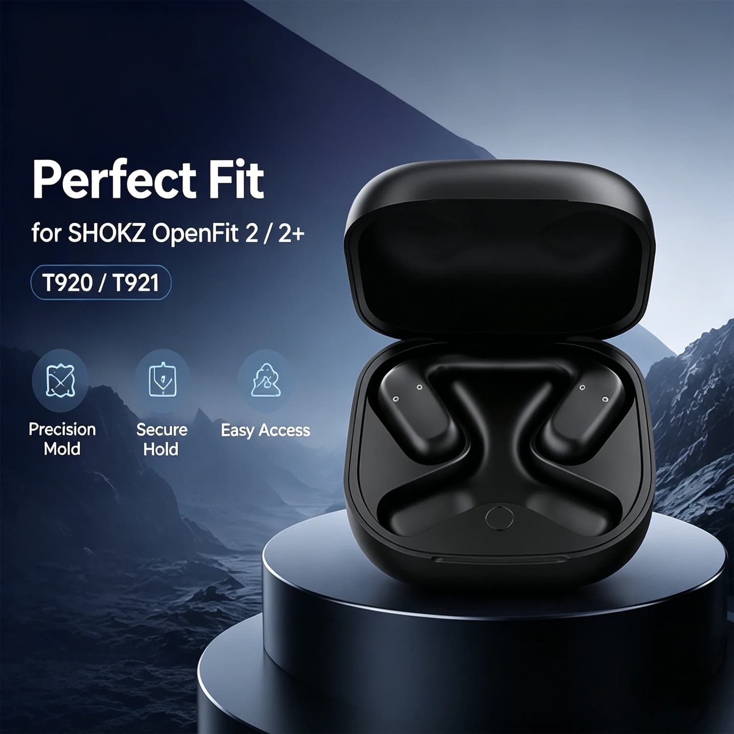 Replacement Charging Case For SHOKZ OpenFit 2 / 2+ T920 / T921 Earbuds Charger Box 500mAh Battery Type-C Charging Easy Pairing