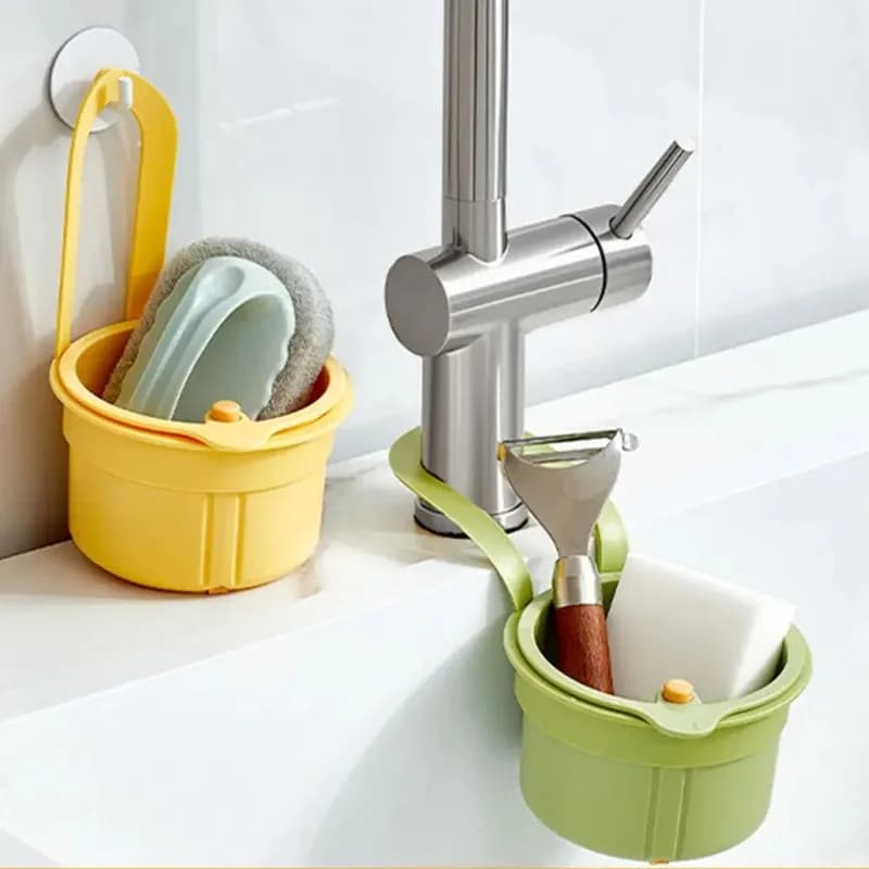 Cestello Filtrante Sospeso per Rubinetto, Cestello per Scarico Lavello, Raccoglitore di Rifiuti Alimentari per Lavello da Cucina