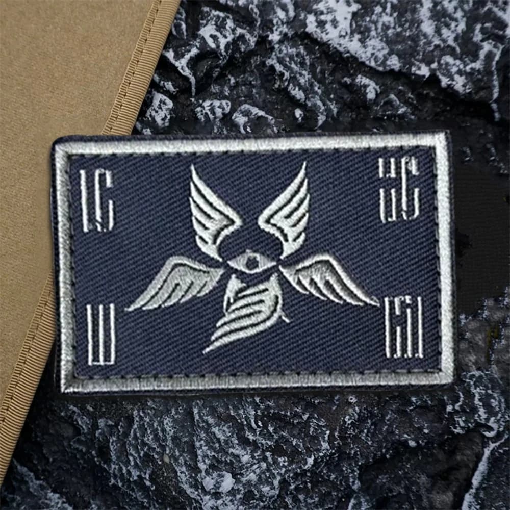 Tactical Patch Embroidered with Strap Closure, Military Moral Distinctive, Backpack Sticker, Design "Angelo Custode"
