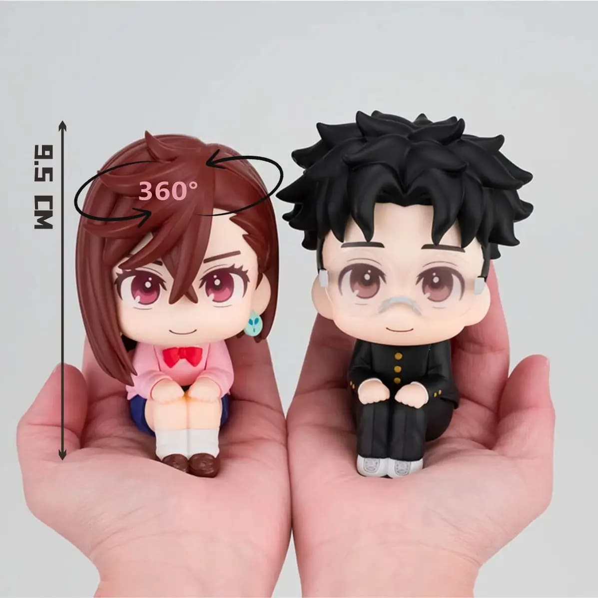 Nuovo Chibi Ayase Momo/Okarun a testa grande - Set di coppie romantiche dell'anime "Dandadan" | Modello di figura articolata, regalo perfetto