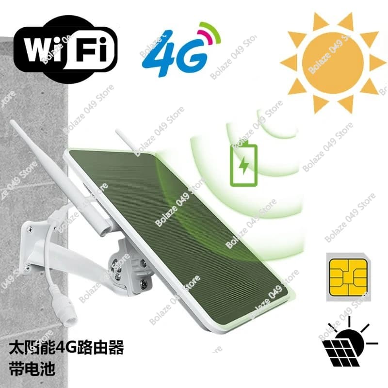 Router 4G da pannello ASIH10-4G-Solar da 6 W con batteria (batteria integrata) Router WiFi a ricarica solare per esterni