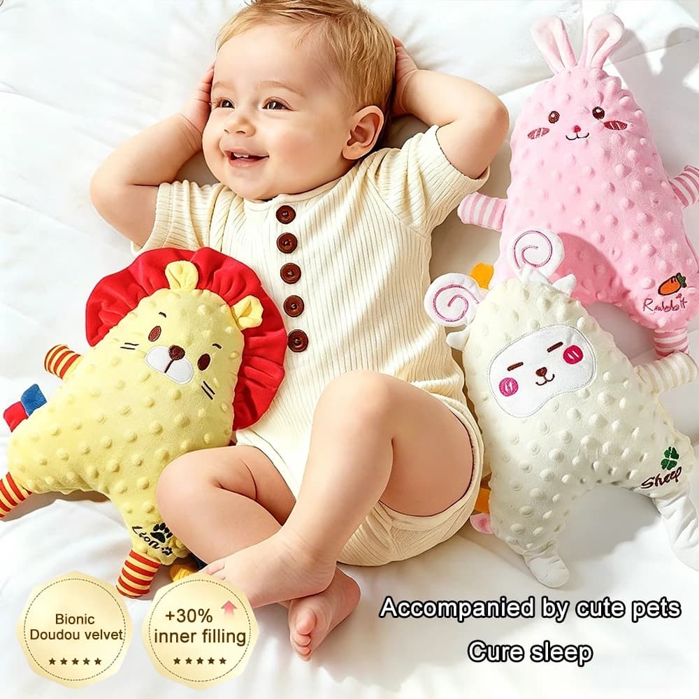 Copertina di Comfort per Neonati, Peluche Imbottito, Coperta di Sicurezza per Bambini, Asciugamano Morbido per Calmare e Accomodare, Bambole di Peluche per il Sonno dei Neonati