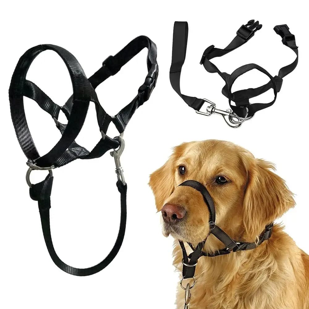 Adjustable Non Pull Training Leash Dog Muzzle Dog Halter Leader Harness Dog Head Collar
