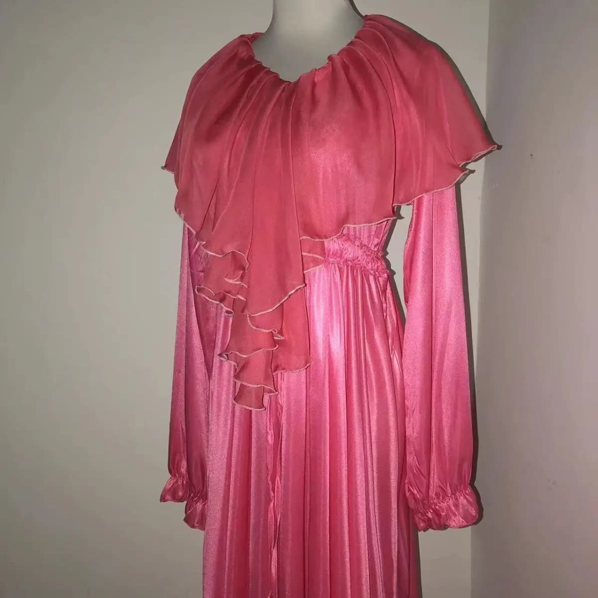 Abito lungo da donna in raso a rete lucido, pigiama ampio, maxi abito, pullover, abiti eleganti, indumenti da notte