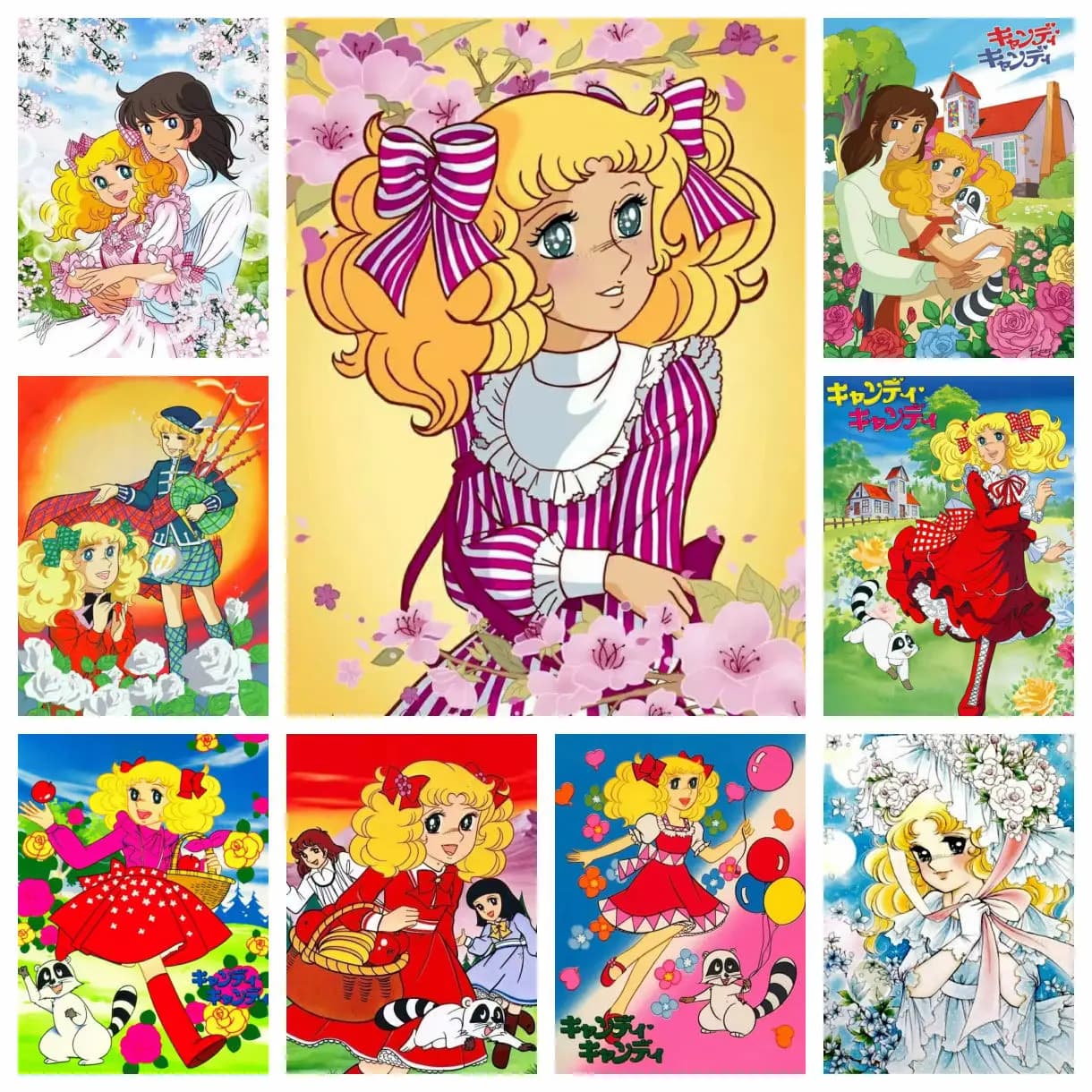 2025 Nuovo Anime giapponese Candy Candy Girl Fiore 5D Pittura diamante Mosaico Punto croce Strass Ricamo fatto a mano Regalo