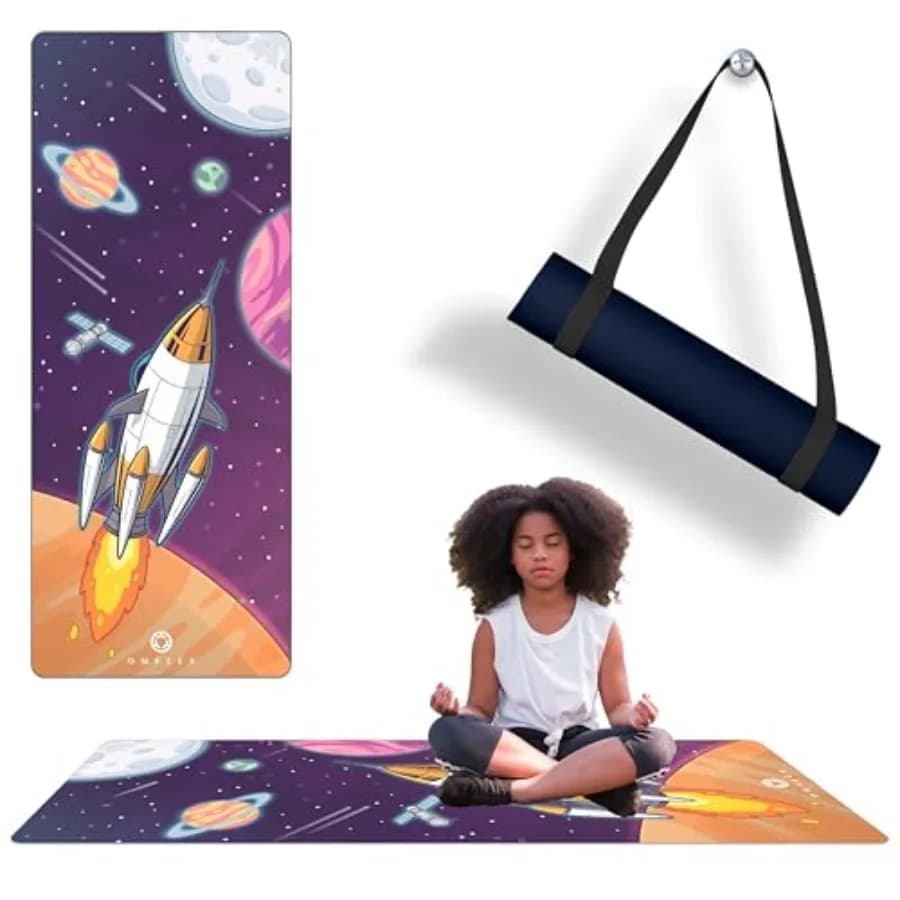 Yoga Mat with rying Strap 60"x24" Non-Slip Premium Exercise Mat for,3mm Thick Non-Toxic, PVC-Free Play Mat for,, and Designs