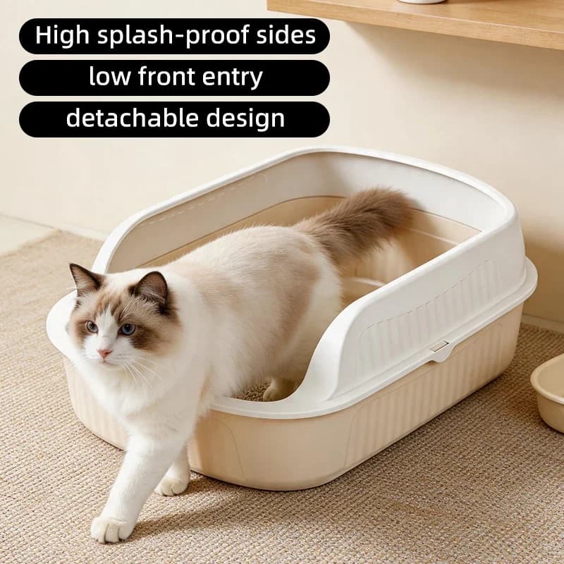 Lettiera per Gatti di Piccole Dimensioni Anti-Schizzi, Toilette per Gatti, Cassetta Igienica per Gatti