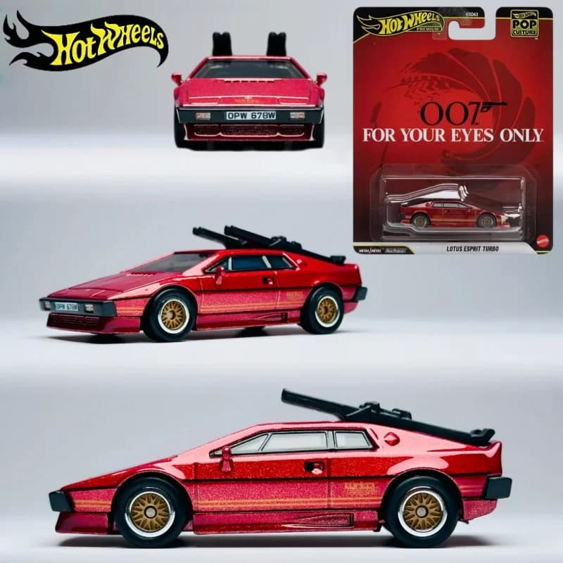 In Stock Mattel Hot Wheels Car POP Culture Series 1:64 Alloy Miniature Diecast Collecting Car Model Lotus Esprit Turbo Toy Gift