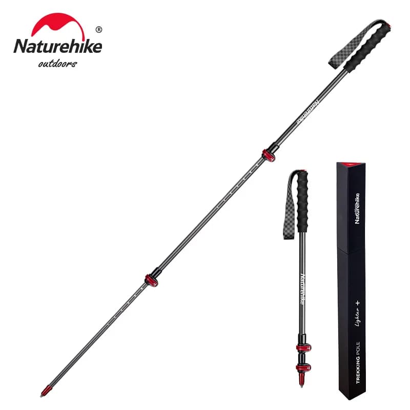 Naturehike ST10 Carbon Fiber First Snow EXT2 Hiking Poles Ultralight Telescopic Walking Stick Professional Outdoor Trekking Pole