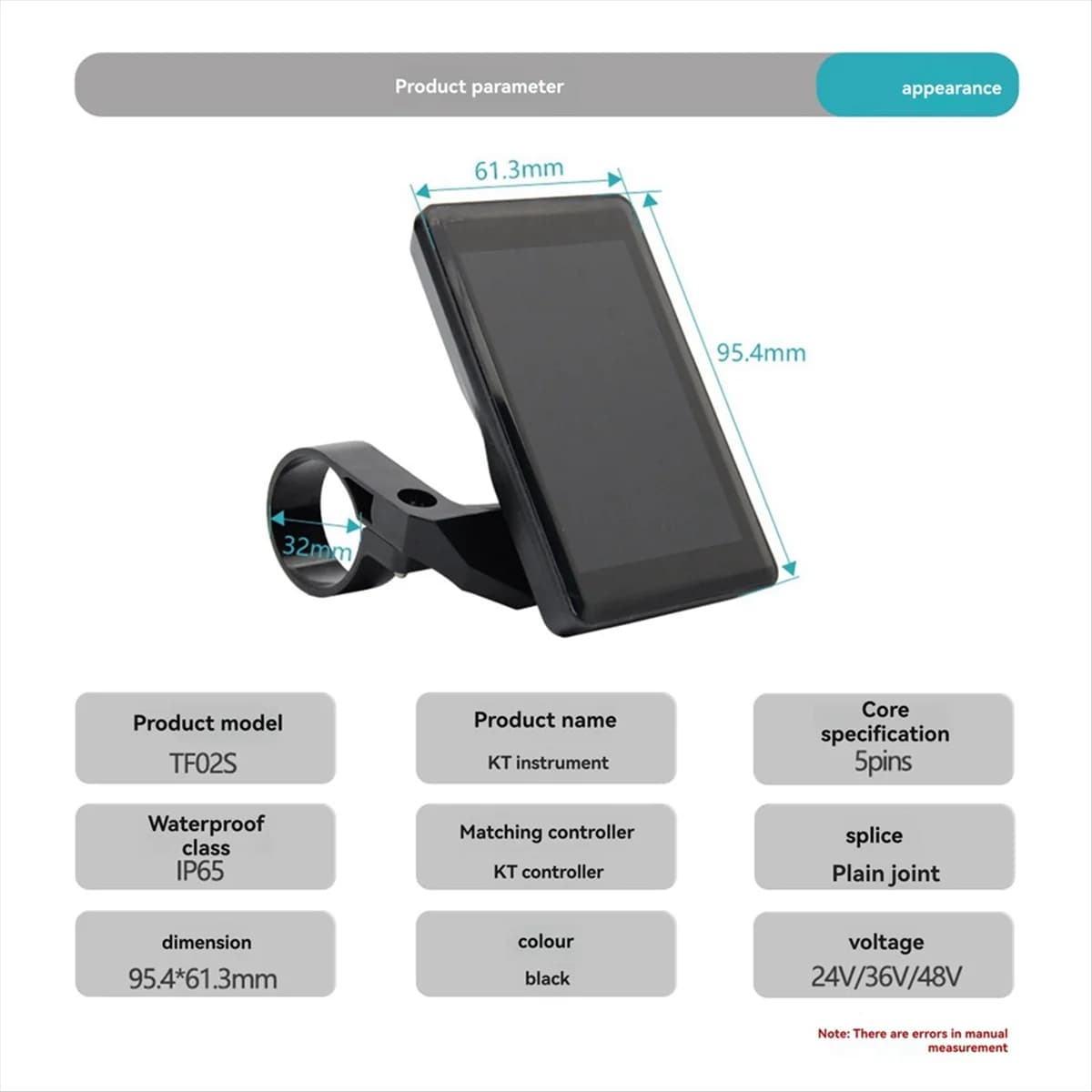 AB01 Ebike Display SM Plug KT TF02S 24V36V48V Bici elettrica Display del pannello di controllo intelligente per la conversione della bicicletta elettrica