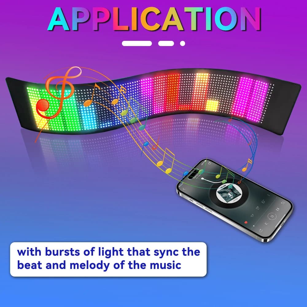 Pubblicità a scorrimento App Bluetooth 5V Controllo USB LED Segnale per auto Animazione programmabile per spettacoli di auto Luce di pannello pixel a matrice LED