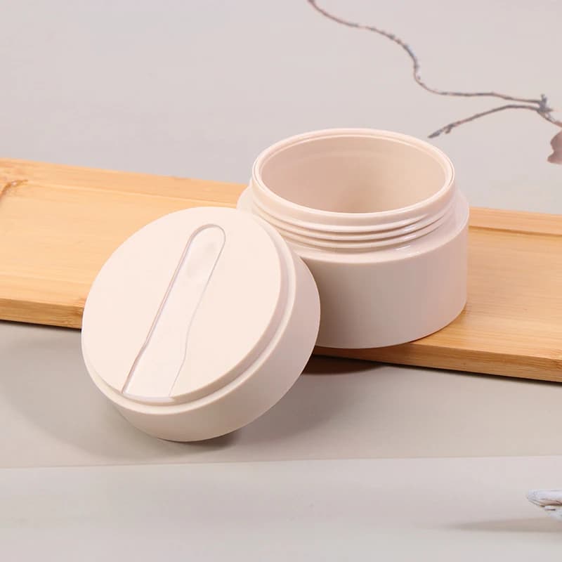 100g Empty Face Cream Jar With Spoon Frosted Plastic Lotion Bottle Mask Jar Cosmetic Packaging Container