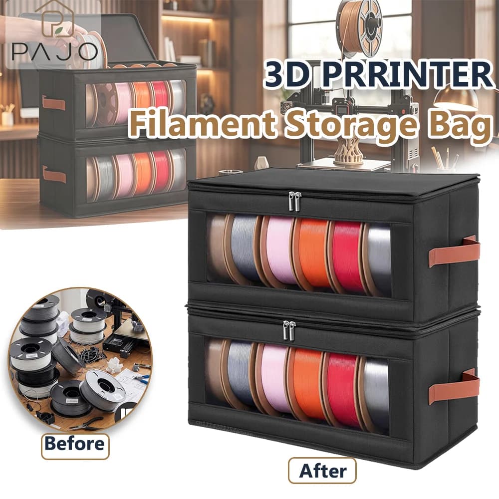 3D Printer Filament Storage Bag 4 Spool Holder Dustproof Moistureproof Container Organizer Box Double Zipper Rack for PLA PETG