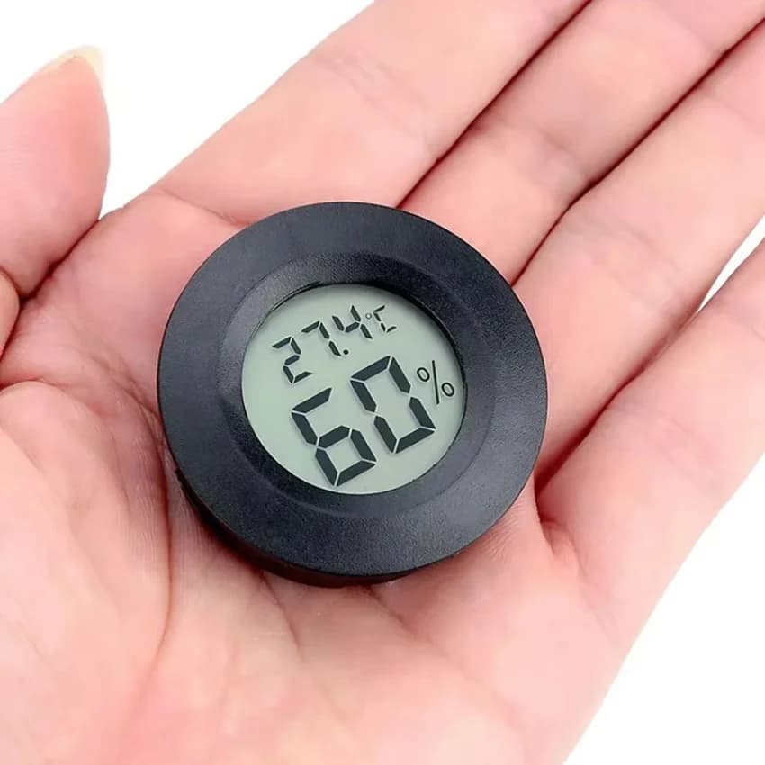 Termometro per Sport all'Aperto, Igrometro Elettronico per Rettili, Igrometro Rotondo, Accessori per Attrezzatura da Campeggio, Gadget per Esterni
