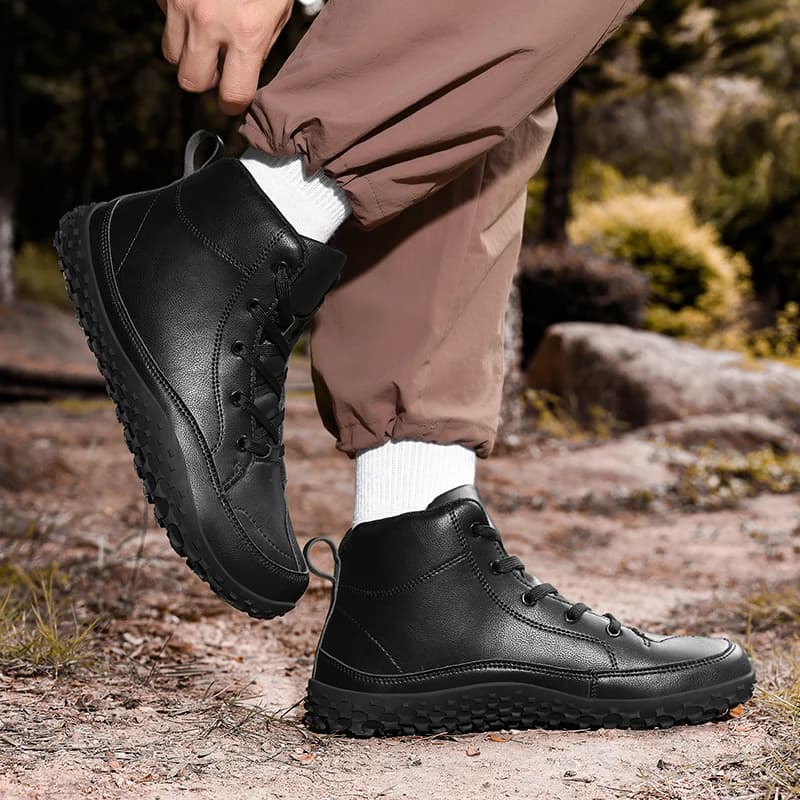 Scarpe da trekking da uomo a mezza altezza, molto vendute, con tomaia in pelle, scarpe sportive con suole in gomma antiscivolo e resistenti all'usura.