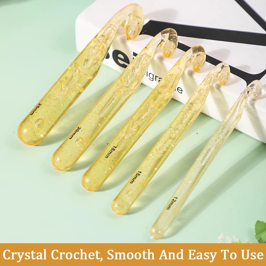 12/15/18/20/25mm Crochet Hooks Large Sizes Plastic Crochet Needles Ergonomic Crochet Hook DIY Yarn Weave Knitting Handmade Tool
