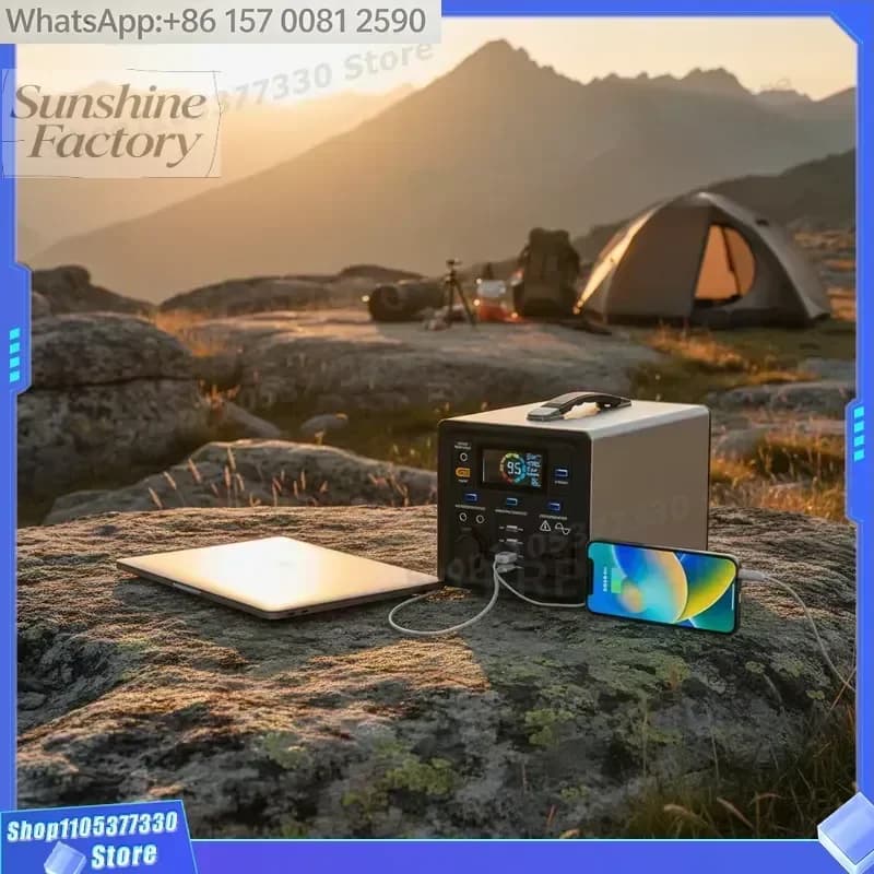 high quality Portable 500W MPPT Hybrid Solar Panel Charge System Pure Sine Wave 12.8V 28Ah 220V/50Hz Power Station for