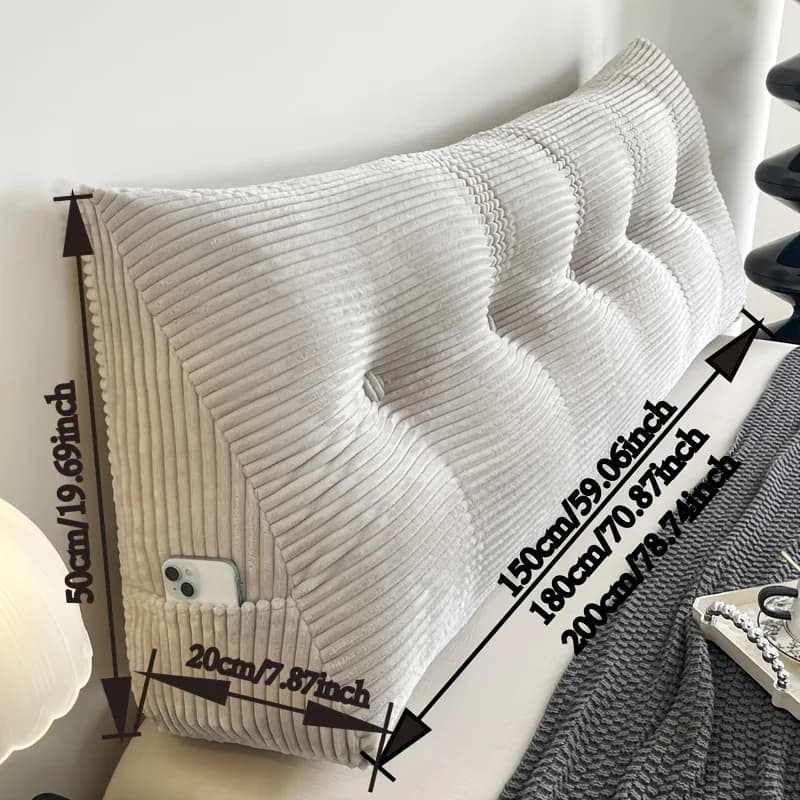Cuscino da lettura per letto, cuscino per schienale a righe con cerniera, cuscino di supporto lombare per divano seduto, cuscino per testiera lavabile