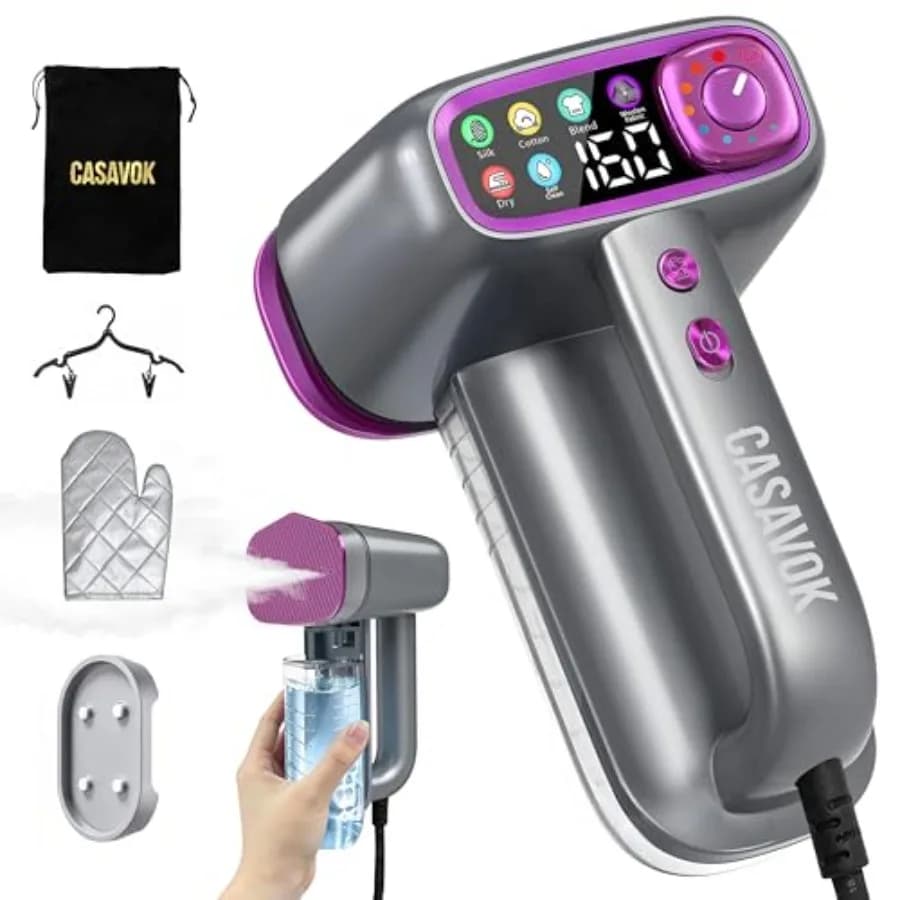 Vaporizzatore da viaggio per vestiti, vaporizzatore portatile 2 in 1 con funzione ferro da stiro, serbatoio d'acqua grande da 160 ml, vaporizzatore portatile per vestiti.