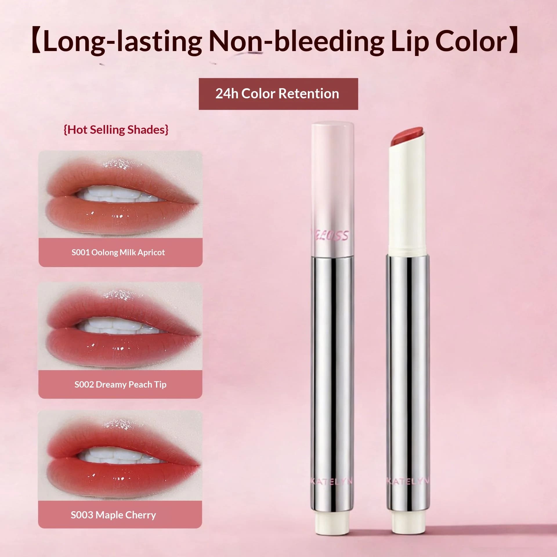 3 Colors Lip Gloss Long Lasting Moisturizing Shiny Lipstick for Women Girls Cosmetic Makeup