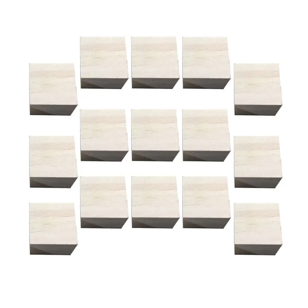 15 Pezzi Cubi di Legno da 5 cm, Blocchi in Legno Naturale Non Finiti per Fai da Te, Pezzi di Legno Piccoli per Pittura e Creazioni Artistiche
