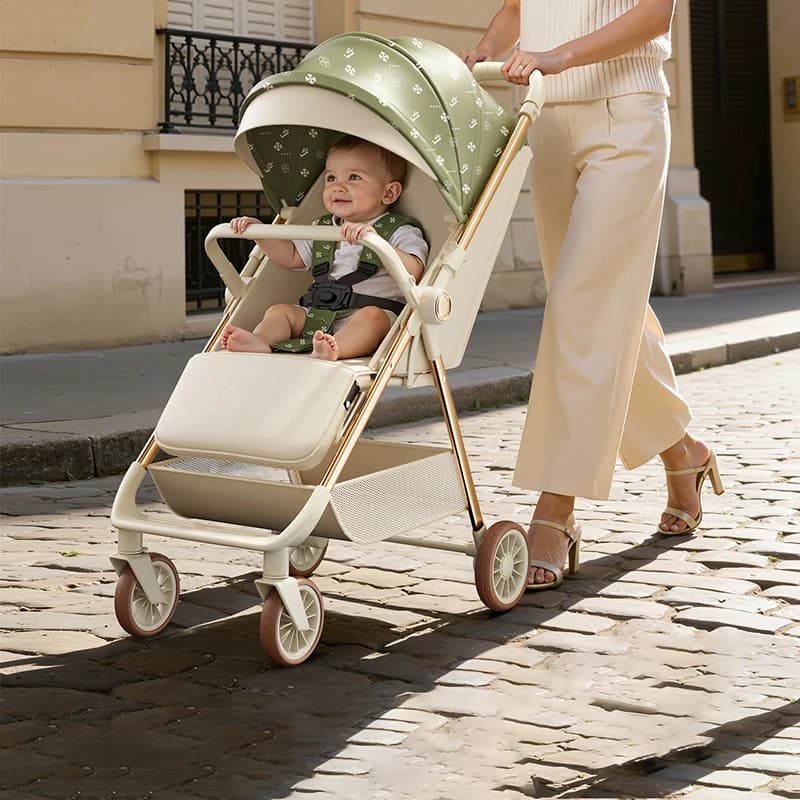 Passeggino Reversibile per Bambini, Utilizzabile in Posizione Seduta e Sdraiata, Passeggino Compatto, Leggero, Pieghevole, Passeggino da Viaggio