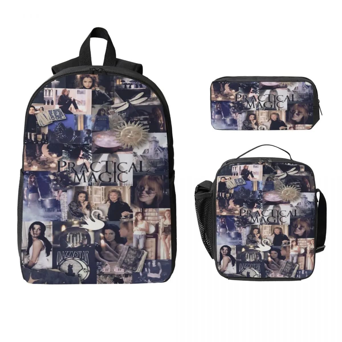 3Pcs Practical Magic 2 School bags Set for Girls Boys Pencil Boxes Backpack Sets with Lunch Box For School Students Knapsack