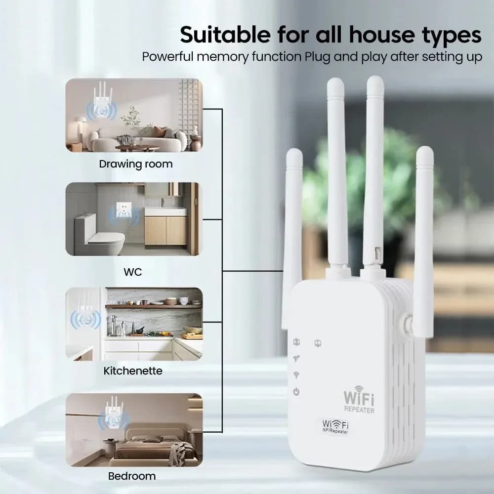 WIFI FIY 300M Ripetitore WiFi Wireless WiFi Extender Amplificatore di segnale WIFI wireless a lungo raggio Ripetitore Internet di rete wireless EU