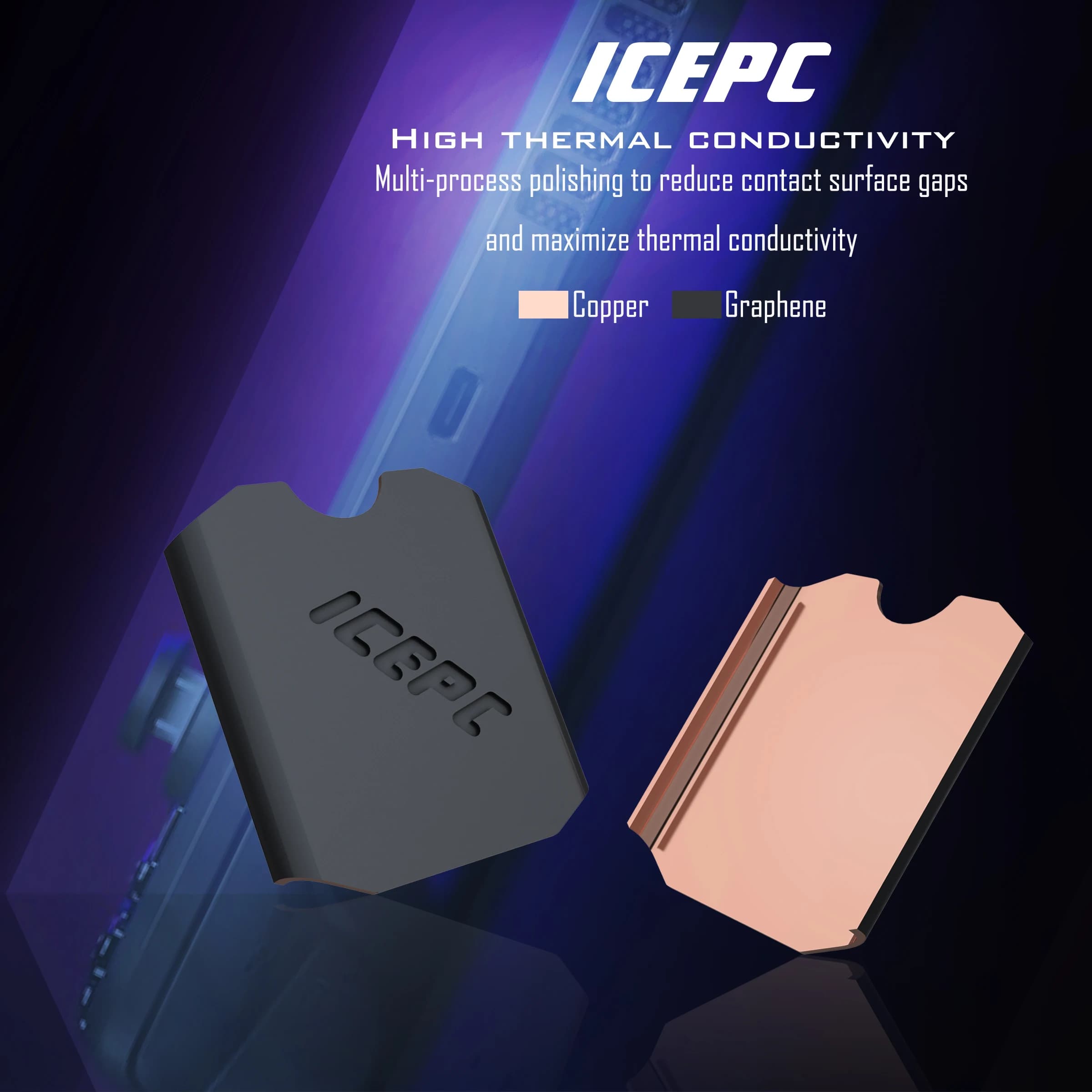 Dissipatore di calore iCEPC 2230 per Stream Deck NVME 2230 SSD, rivestimento in grafene, dissipatore in rame con kit di riparazione e ricambi in silicone termico