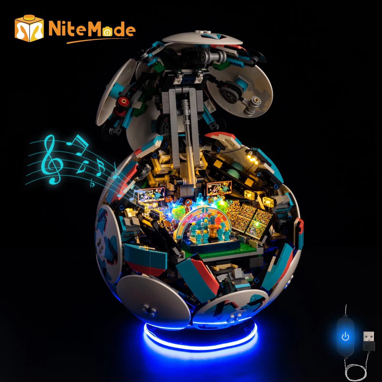 Easylite Led Light Set Suitable for Lego Soccer Ball 43019 (No Model)