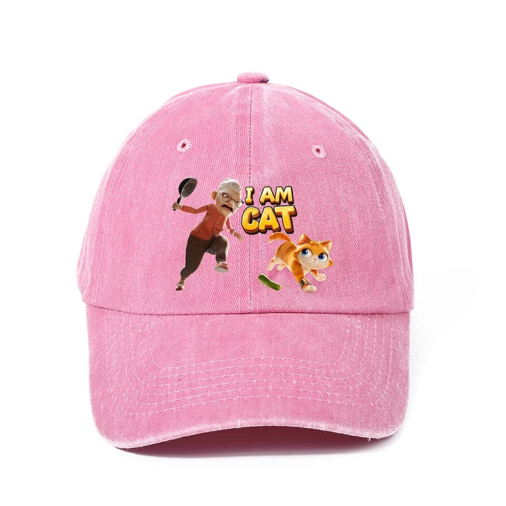 I AM CAT Cappello da baseball stampato Retro invecchiato Accessori moda per uomo e donna Cappello Accessori da gioco