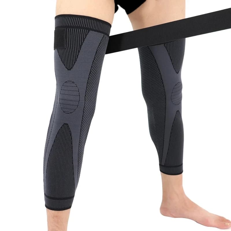 1 pz ginocchiere a compressione supporto nero allunga striscia protezione manica sportiva elastica ginocchiera lunga tutore pallavolo corsa