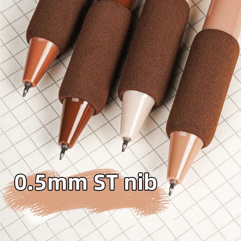 4 penne/scatola Set di penne gel Kawaii Punta della penna ST 0,5 mm Pulsante nero Penna gel ad asciugatura rapida Studente Pratica di scrittura di cancelleria
