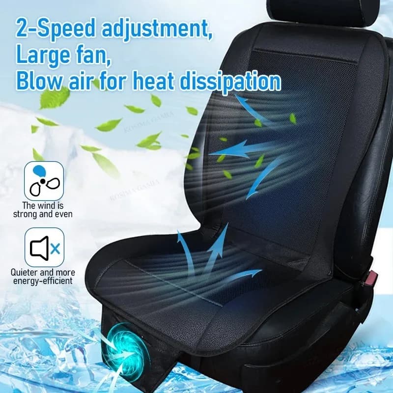 Cuscino Rinfrescante per Sedile Auto - 12/24V Temperatura Regolabile, Comfort Ergonomico con Flusso d'Aria Migliorato, Adattabile Universalmente a Tutti i Veicoli