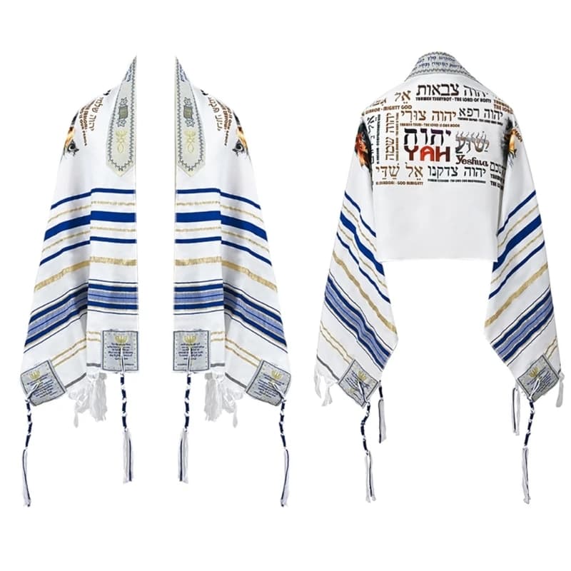 Sciarpa Scialle con nappe intrecciate a mano Scialle preghiera Tallit Israele Yeshua Scialle Tallit Scialle preghiera