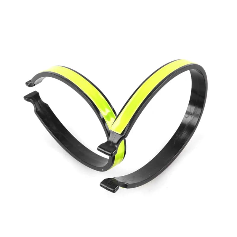 2 pezzi pantaloni riflettenti fasce clip cinturino bici bicicletta caviglia gamba legare fasciatura pantaloni pantaloni fasce clip cinturino