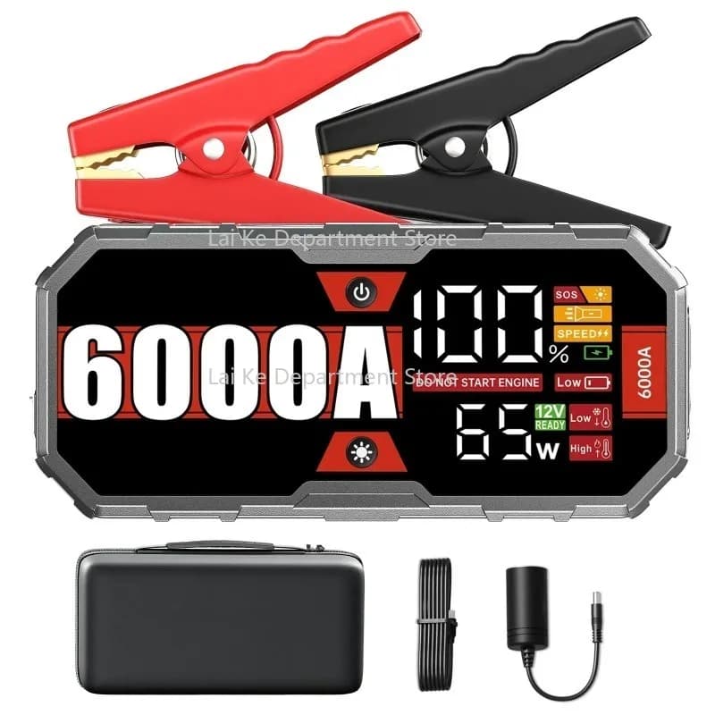 Avviatore di emergenza portatile per auto 4000A 6000A con Power Bank Carica rapida PD65W 12V Caricabatteria automatico Bo-oster Avviamento De-vice