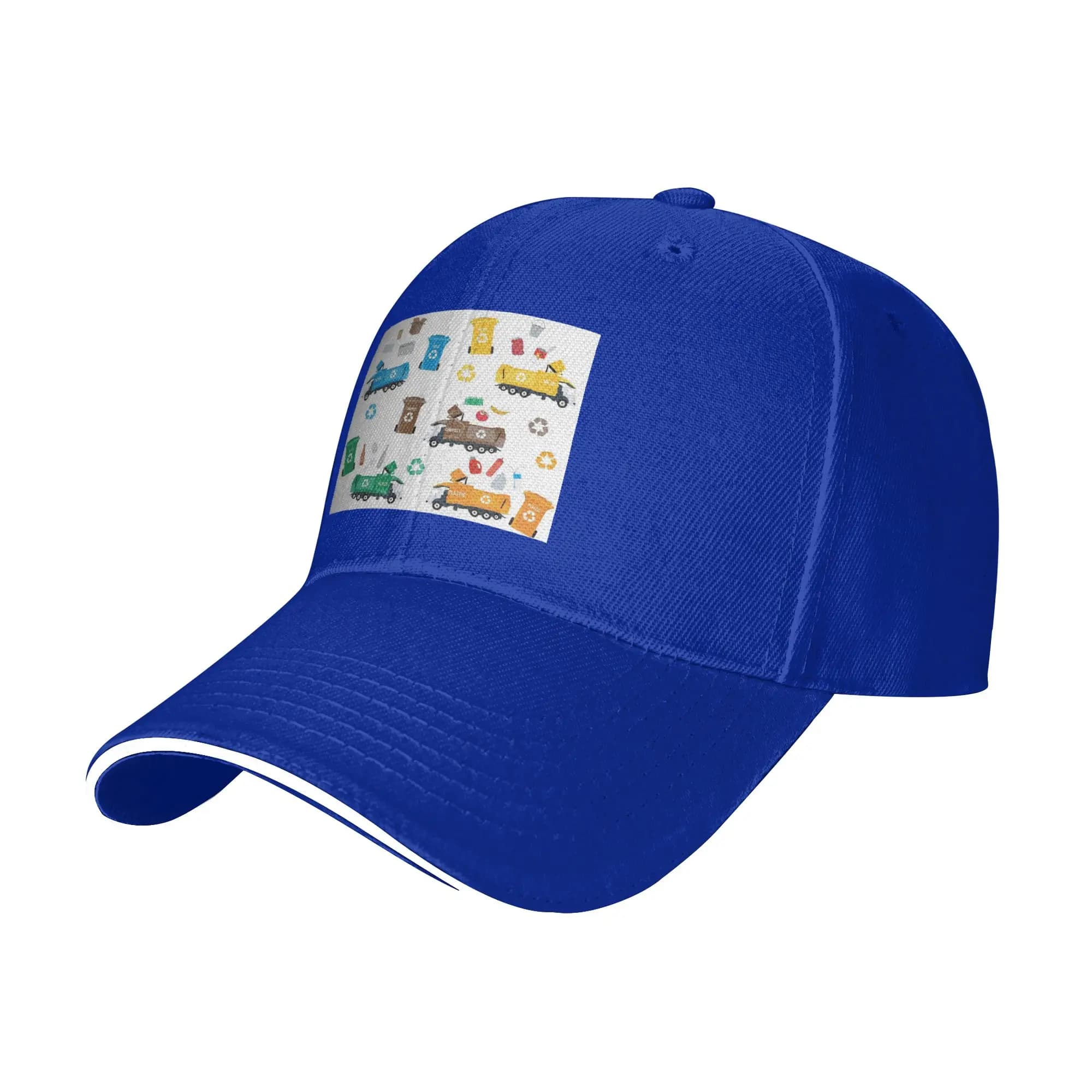 Colorful Recycling Garbage Trucks & Bins Cap Baseball Caps Adjustable Hat Hip Hop Summer Unisex Baseball Hats Customizable