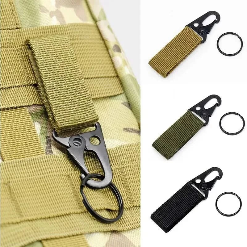 1pc fibbia appesa Molle nylon tessitura moschettone cintura triangolo portachiavi per arrampicata all'aperto accessorio per attrezzi da campeggio