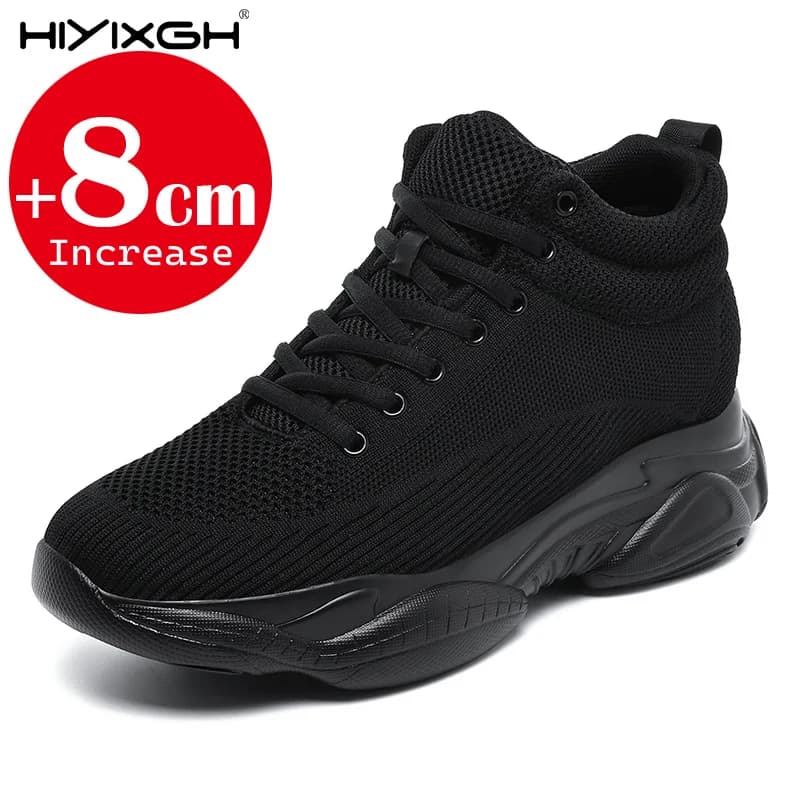 Sneakers con Rialzo Interno 8cm per Uomo e Donna, Scarpe Sportive Casual Traspiranti con Plateau, Taglie 38-46