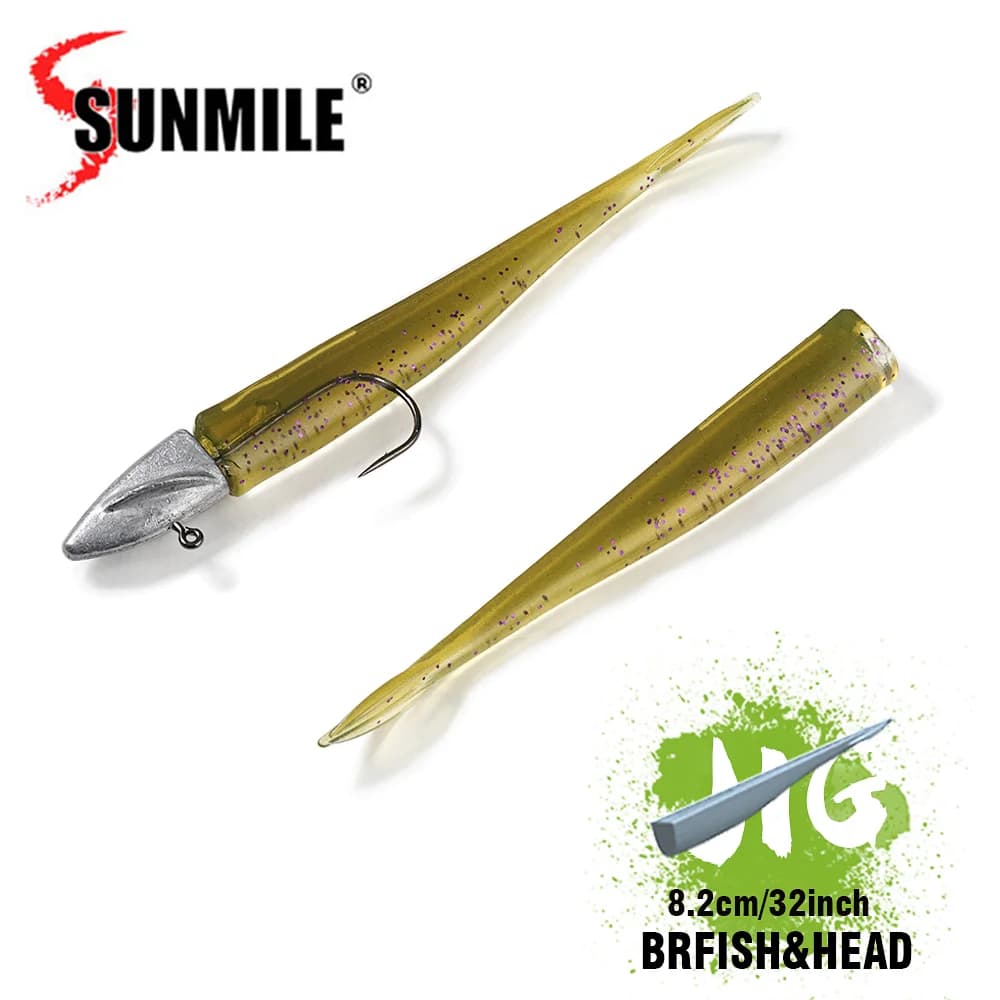 11 pezzi (esca morbida 7 pezzi e 4 pezzi testa jig) 3.02 "Jig Head Minnow Combos per avvolgere e darare, esca per nuoto in PVC per luccio spigola