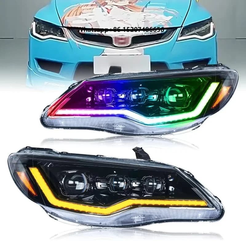 Car Lights New RGB Head Lamp Daytime Running Light 6000k Automotive Accessories
